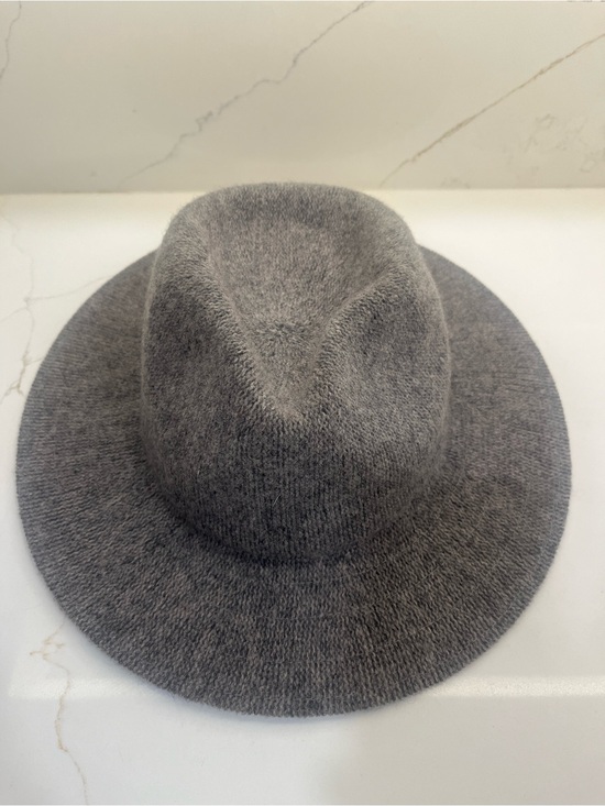 Anthropologie Gray Knit Fedora Hat | Soft Wide Brim | One Size main image 8